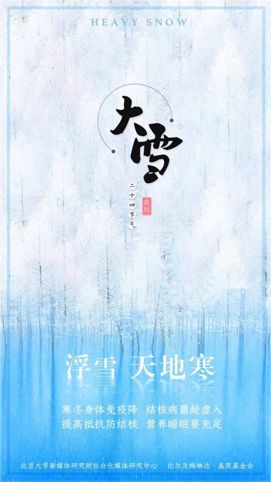 大雪：雪纷飞，要健康别忘防结核